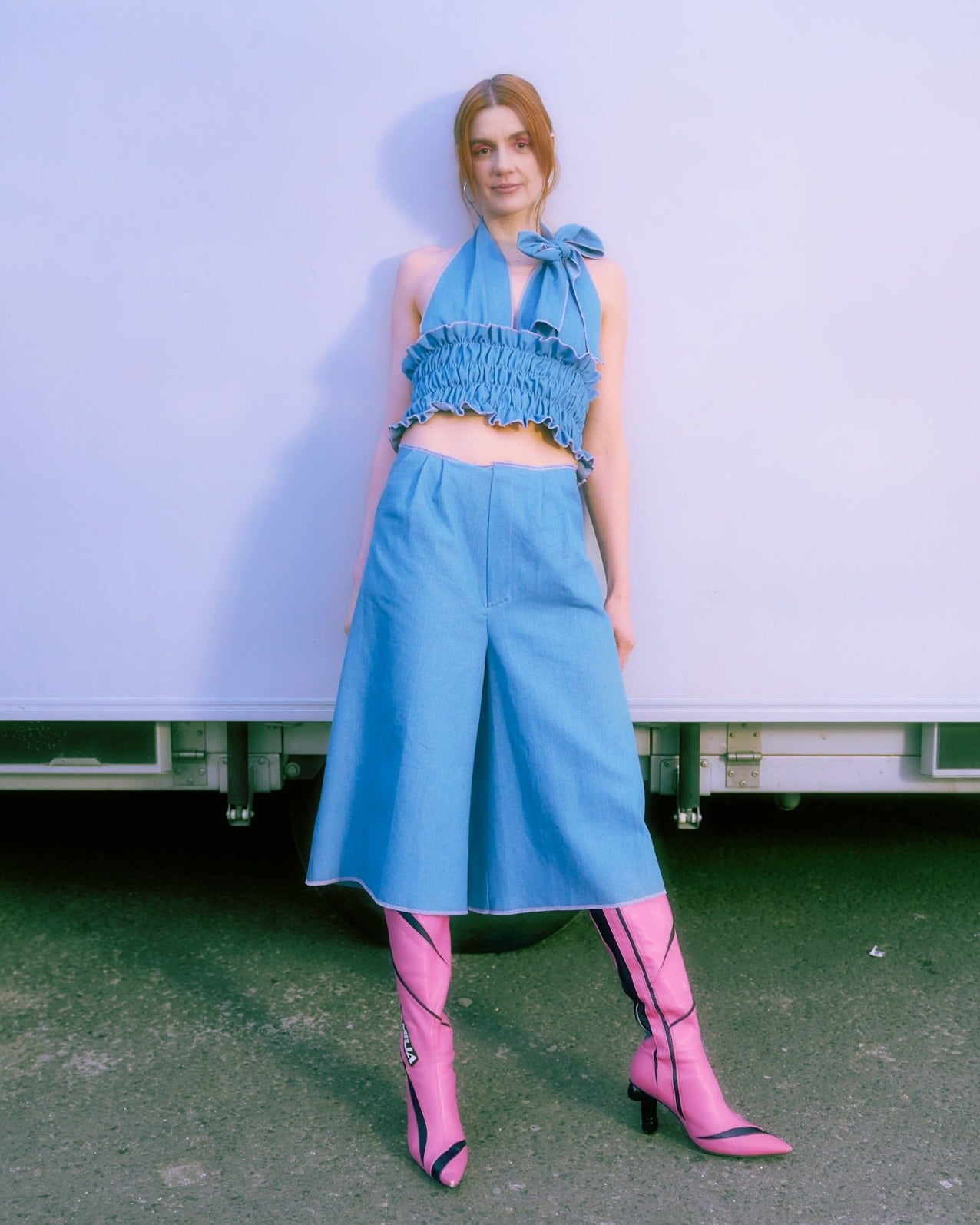 DENIM SKIRT PANTS